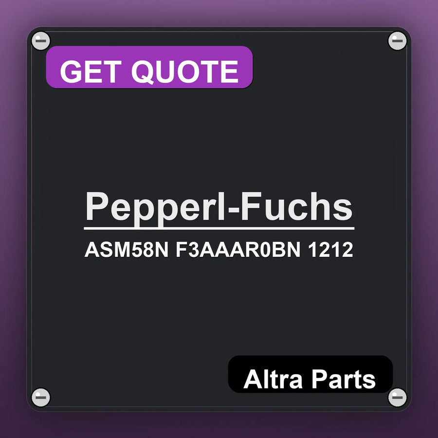 Pepperl-Fuchs ASM58N F3AAAR0BN 1212 industrial nameplate style image – Altra Parts. GET QUOTE.