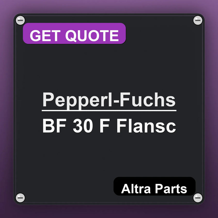 Pepperl-Fuchs BF 30 F Flansc industrial nameplate style image – Altra Parts. GET QUOTE.