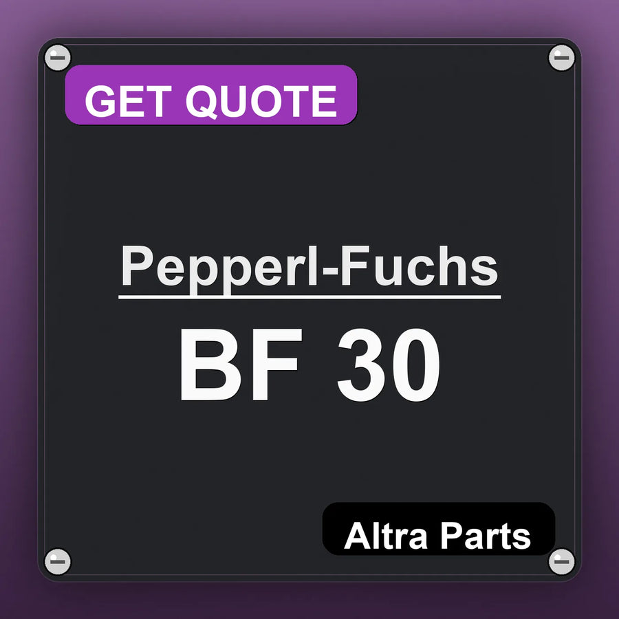 Pepperl-Fuchs BF 30 industrial nameplate style image – Altra Parts. GET QUOTE.