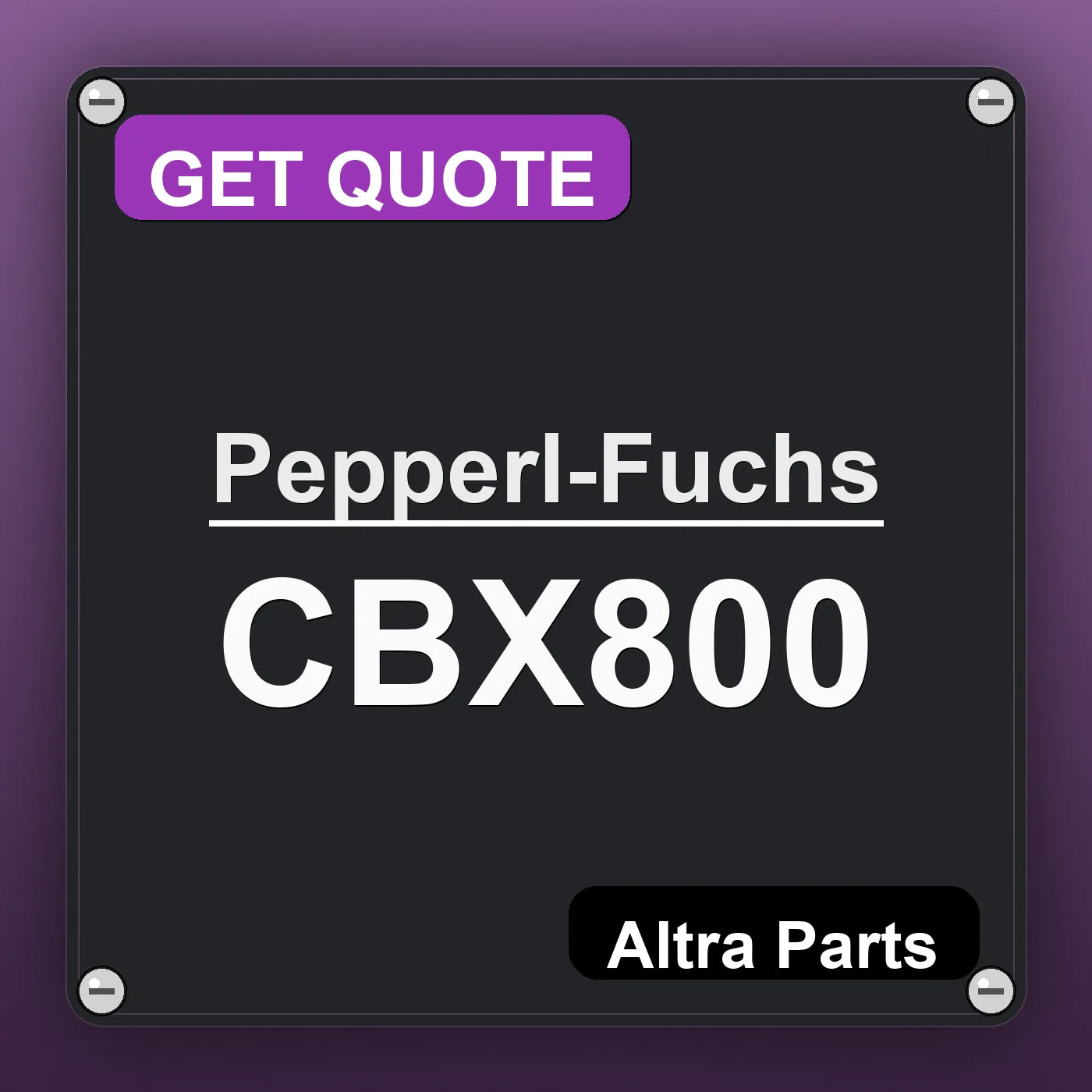 Pepperl-Fuchs CBX800 industrial nameplate style image – Altra Parts. GET QUOTE.