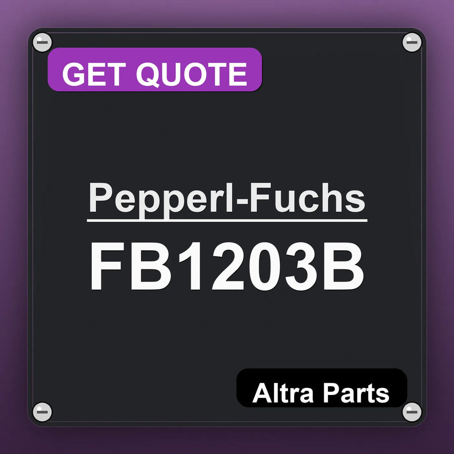 Pepperl-Fuchs FB1203B industrial nameplate style image – Altra Parts. GET QUOTE.