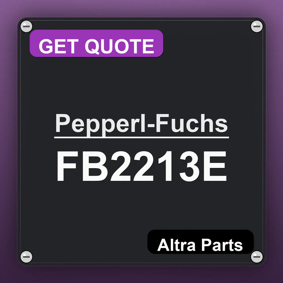 Pepperl-Fuchs FB2213E industrial nameplate style image – Altra Parts. GET QUOTE.