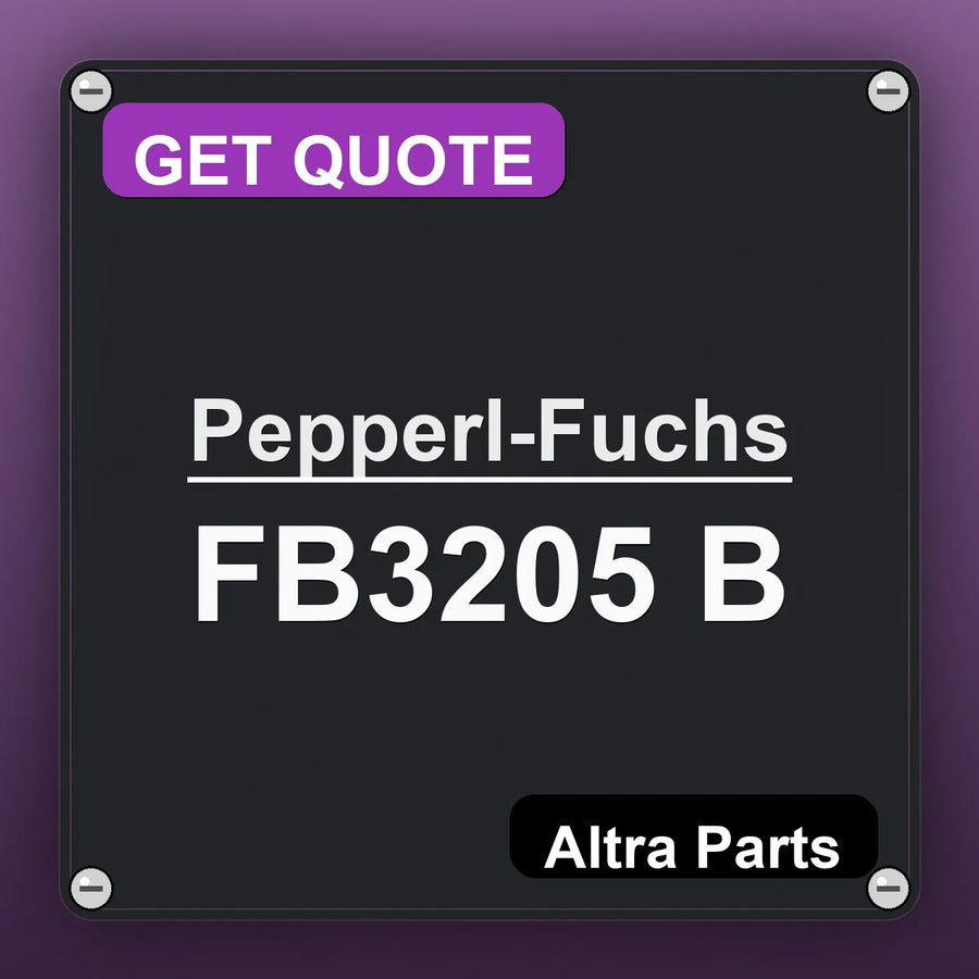 Pepperl-Fuchs FB3205 B industrial nameplate style image – Altra Parts. GET QUOTE.