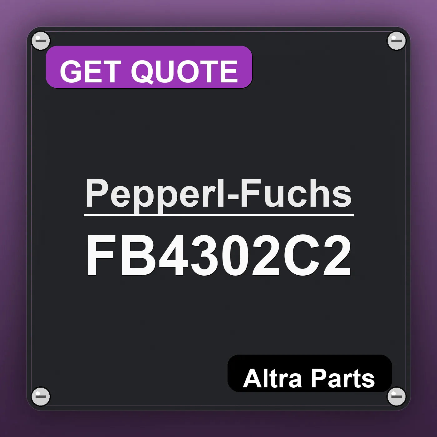 Pepperl-Fuchs FB4302C2 industrial nameplate style image – Altra Parts. GET QUOTE.