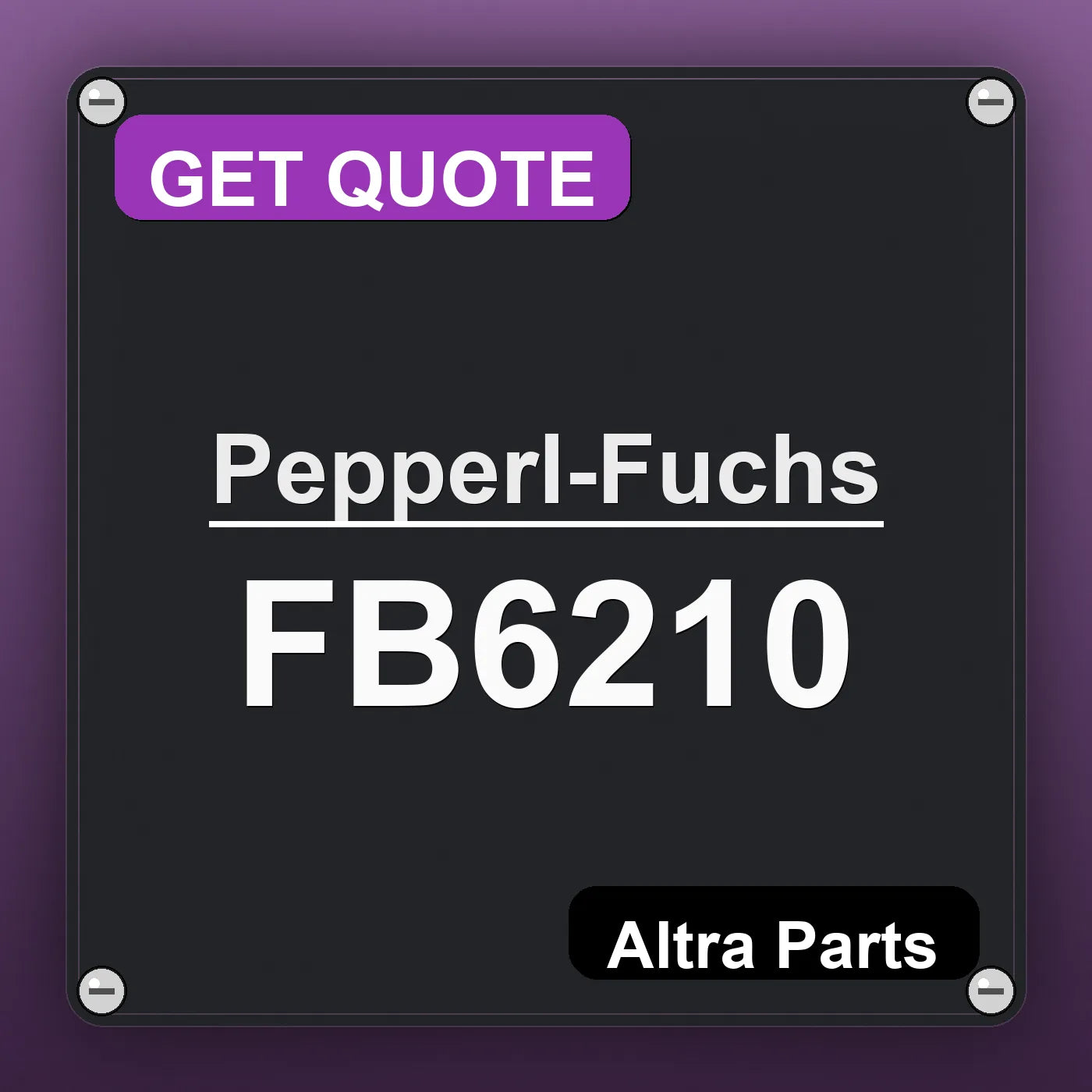 Pepperl-Fuchs FB6210 industrial nameplate style image – Altra Parts. GET QUOTE.