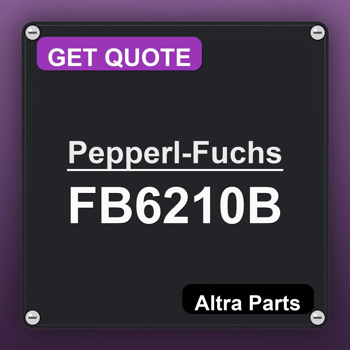 Pepperl-Fuchs FB6210B industrial nameplate style image – Altra Parts. GET QUOTE.