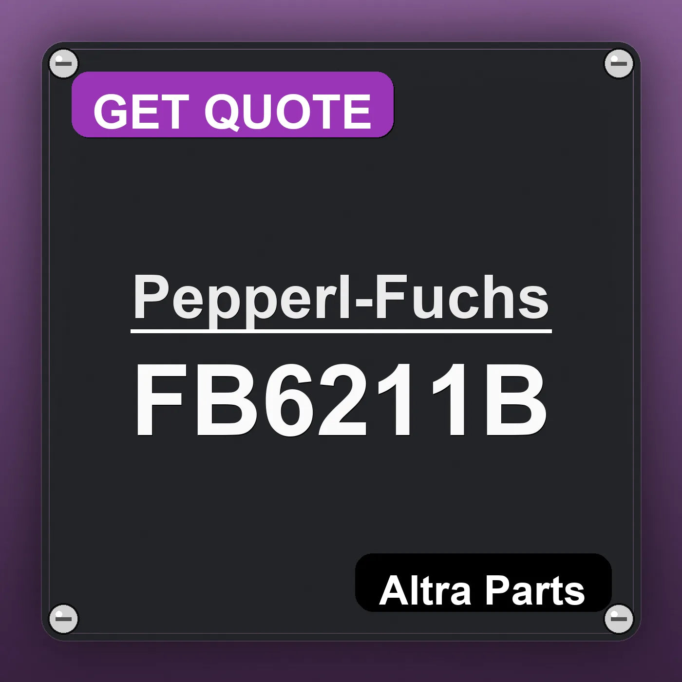 Pepperl-Fuchs FB6211B industrial nameplate style image – Altra Parts. GET QUOTE.