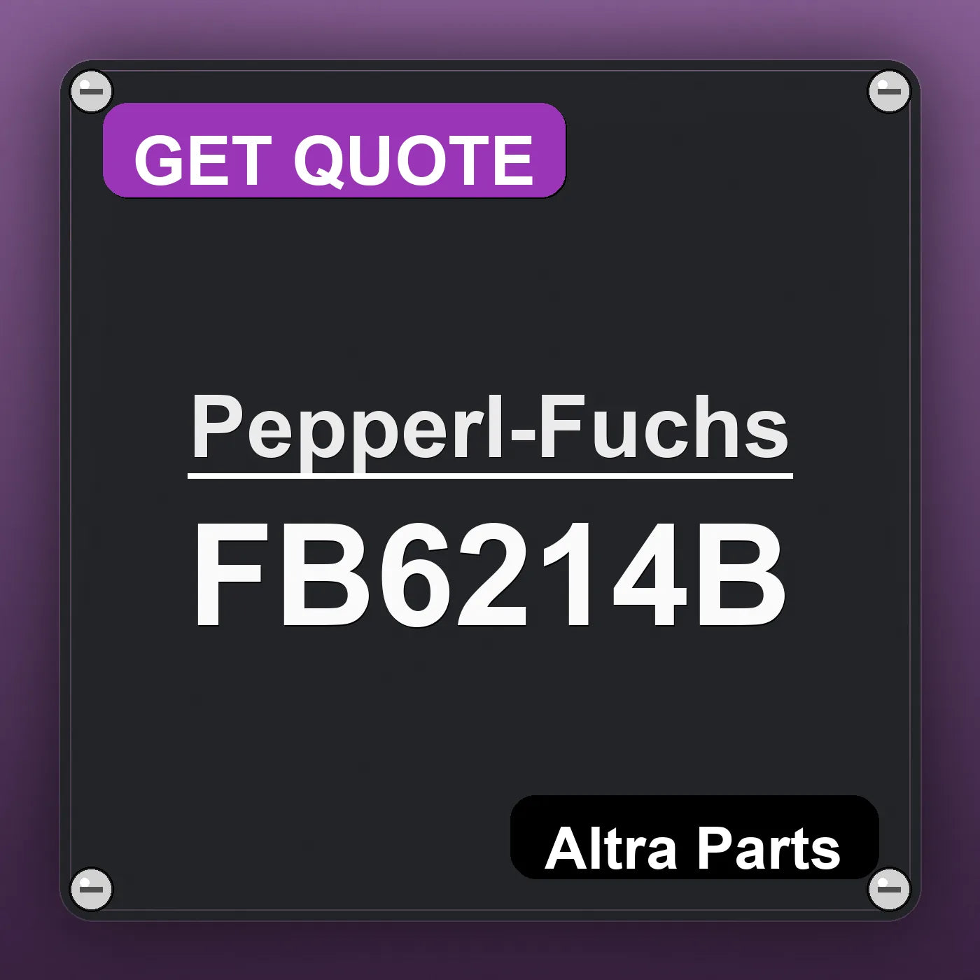 Pepperl-Fuchs FB6214B industrial nameplate style image – Altra Parts. GET QUOTE.