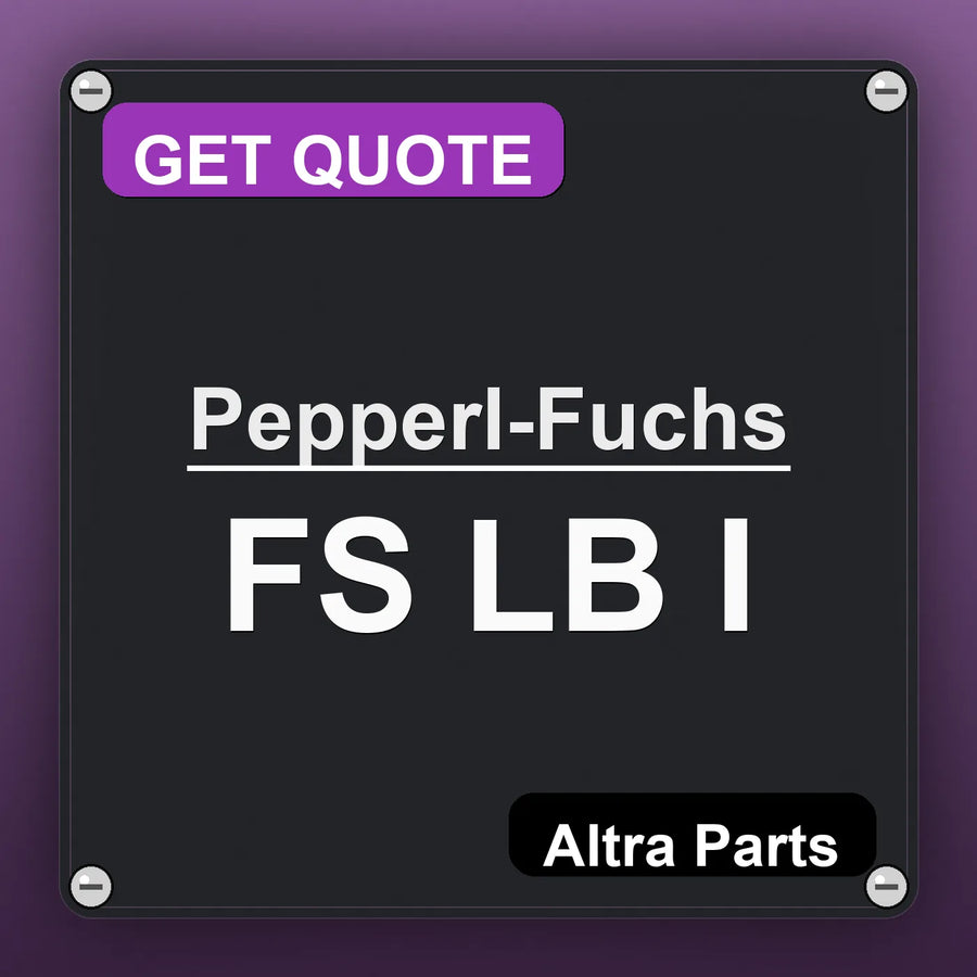 Pepperl-Fuchs FS LB I industrial nameplate style image – Altra Parts. GET QUOTE.