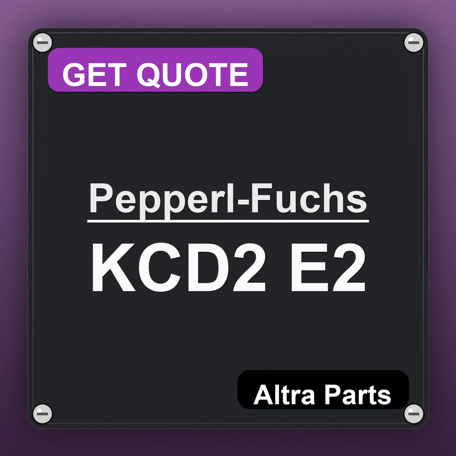 Pepperl-Fuchs KCD2 E2 industrial nameplate style image – Altra Parts. GET QUOTE.