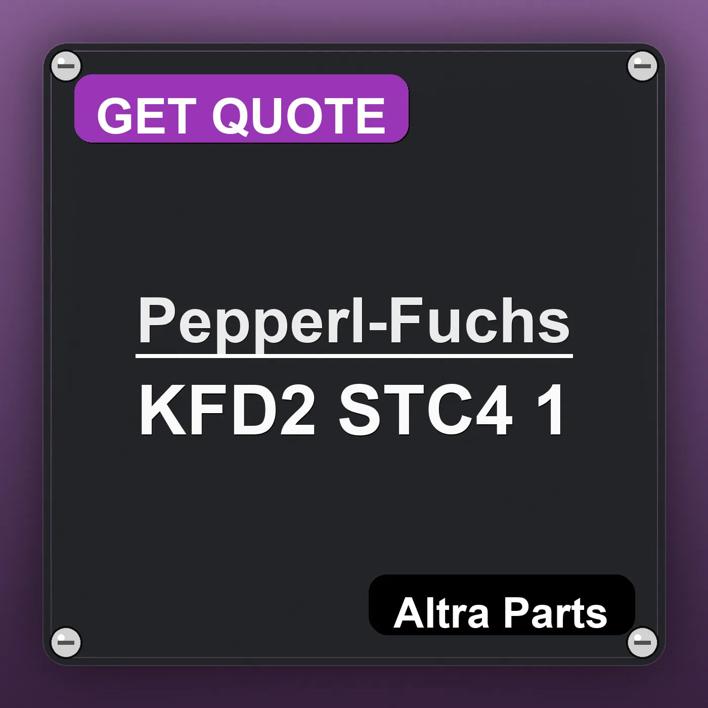 Pepperl-Fuchs KFD2 STC4 1 industrial nameplate style image – Altra Parts. GET QUOTE.