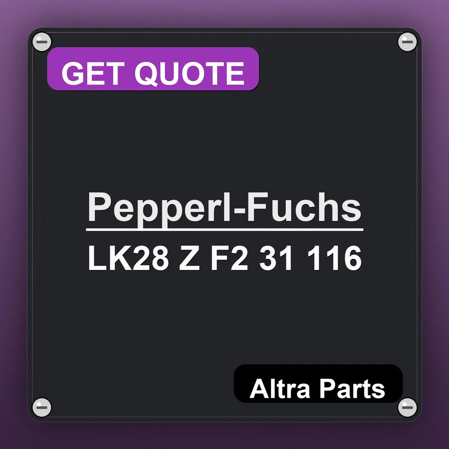 Pepperl-Fuchs LK28 Z F2 31 116 industrial nameplate style image – Altra Parts. GET QUOTE.