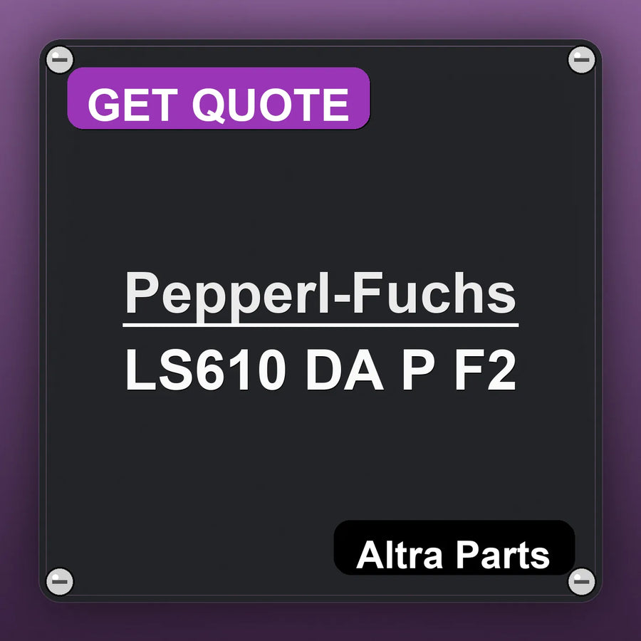 Pepperl-Fuchs LS610 DA P F2 industrial nameplate style image – Altra Parts. GET QUOTE.