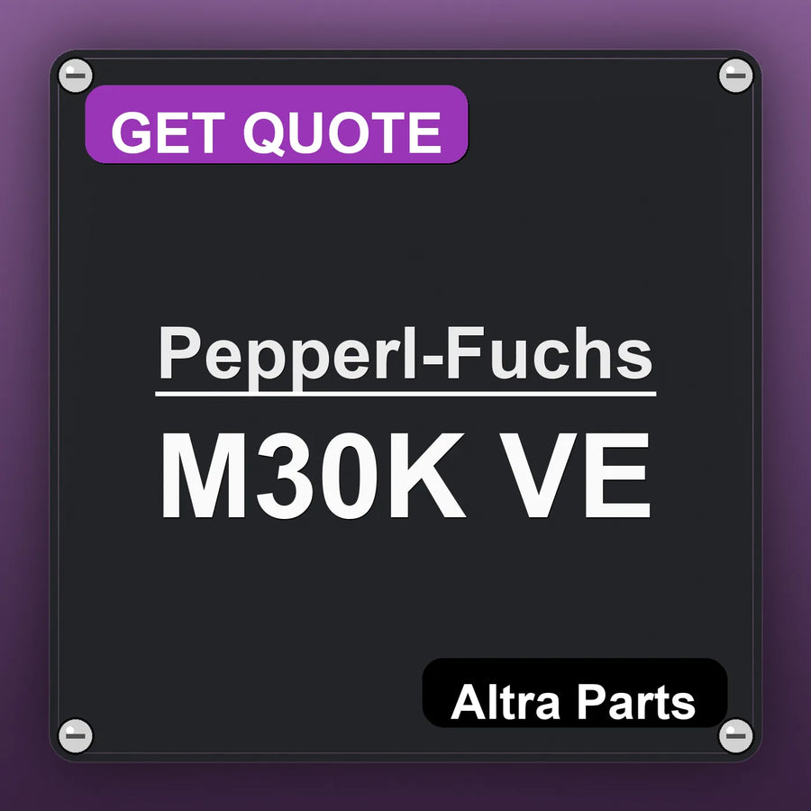 Pepperl-Fuchs M30K VE industrial nameplate style image – Altra Parts. GET QUOTE.