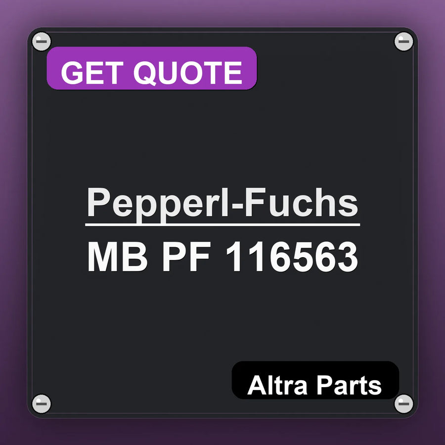 Pepperl-Fuchs MB PF 116563 industrial nameplate style image – Altra Parts. GET QUOTE.