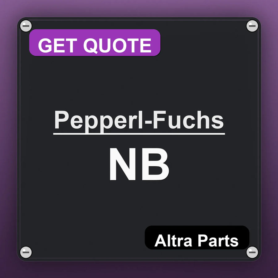 Pepperl-Fuchs NB industrial nameplate style image – Altra Parts. GET QUOTE.