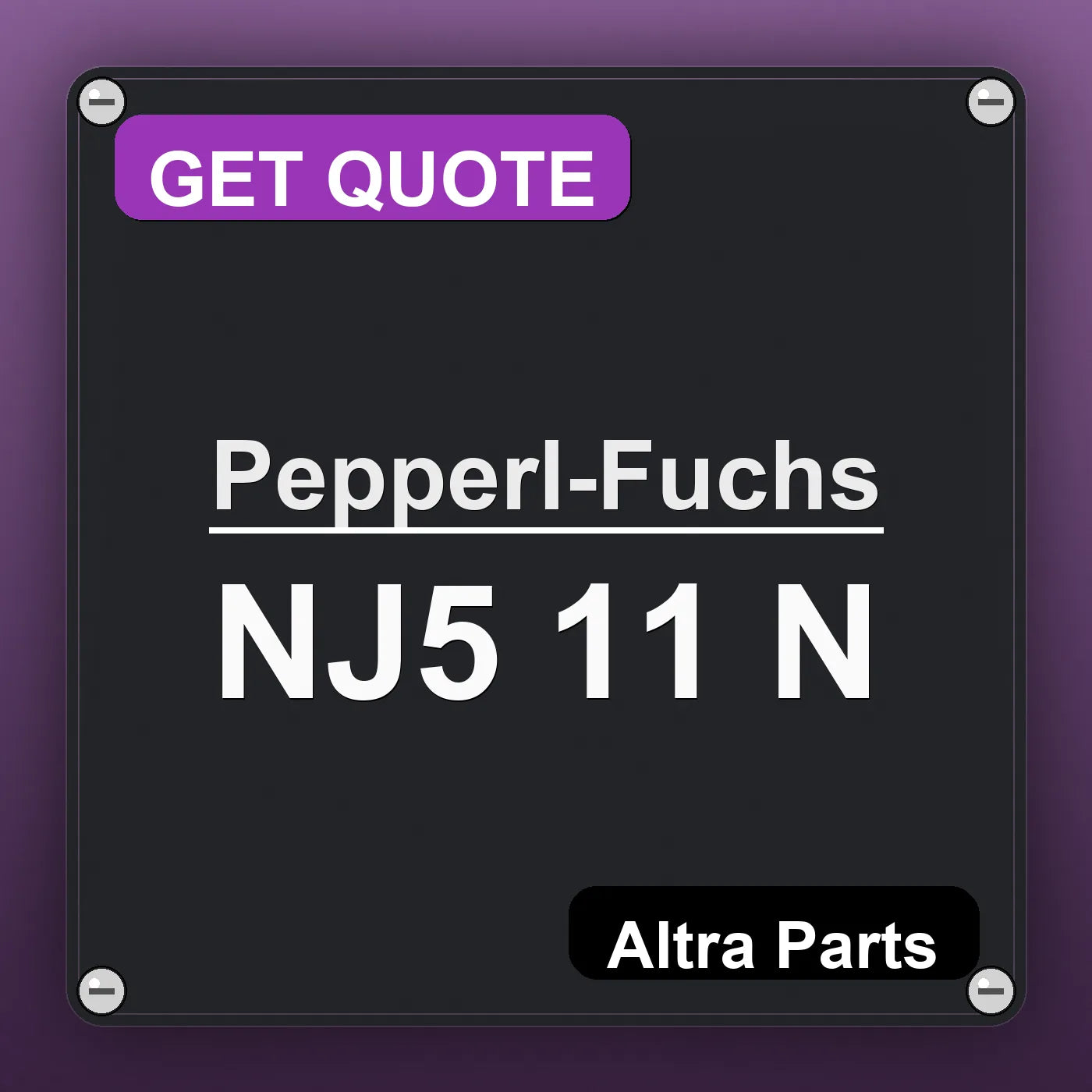Pepperl-Fuchs NJ5 11 N industrial nameplate style image – Altra Parts. GET QUOTE.
