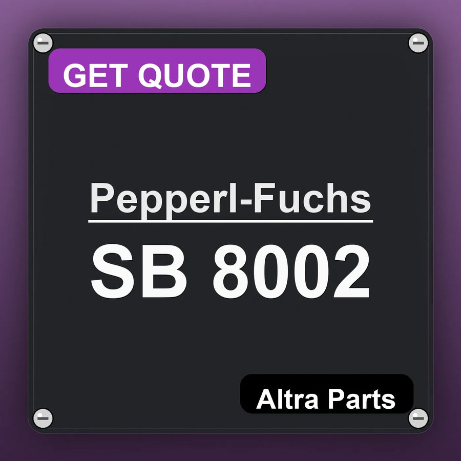 Pepperl-Fuchs SB 8002 industrial nameplate style image – Altra Parts. GET QUOTE.