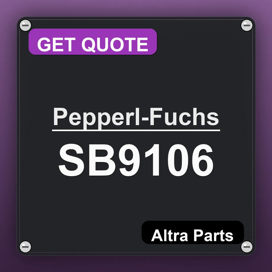 Pepperl-Fuchs SB9106 industrial nameplate style image – Altra Parts. GET QUOTE.