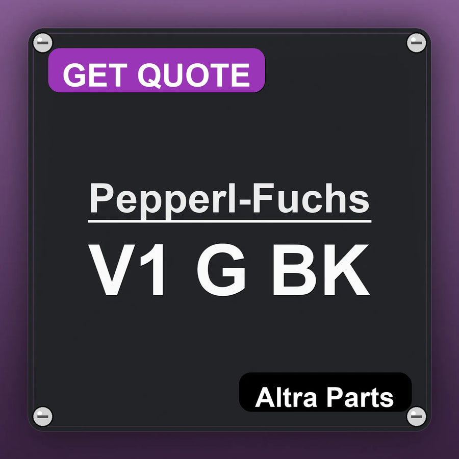 Pepperl-Fuchs V1 G BK industrial nameplate style image – Altra Parts. GET QUOTE.