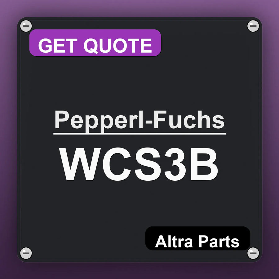 Pepperl-Fuchs WCS3B industrial nameplate style image – Altra Parts. GET QUOTE.