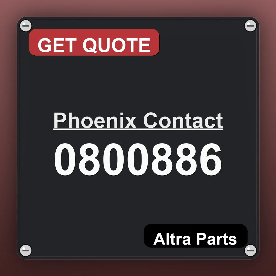 Phoenix Contact 0800886 industrial nameplate style image – Altra Parts. GET QUOTE.