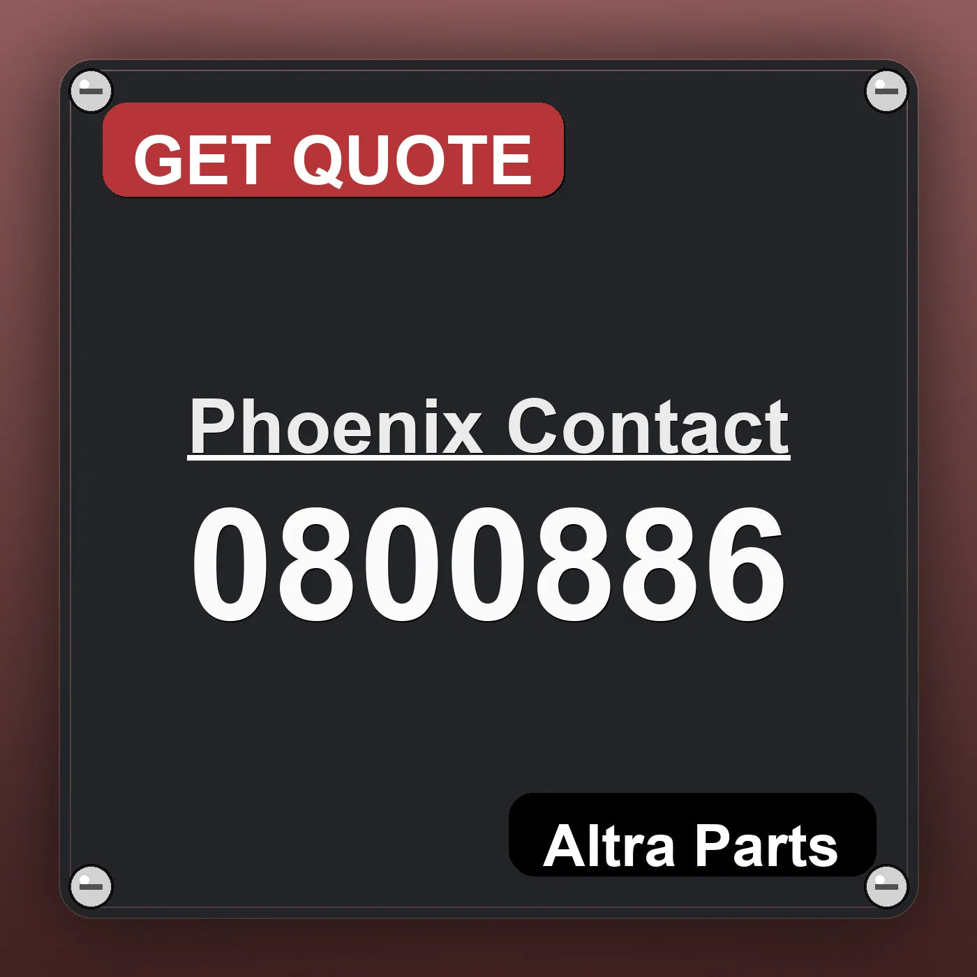 Phoenix Contact 0800886 industrial nameplate style image – Altra Parts. GET QUOTE.