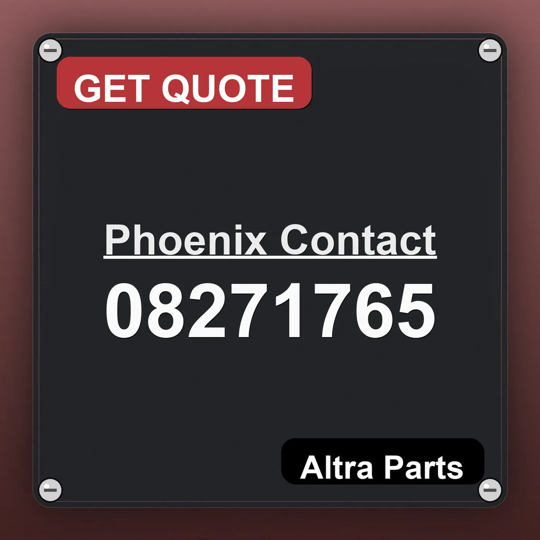 Phoenix Contact 08271765 industrial nameplate style image – Altra Parts. GET QUOTE.
