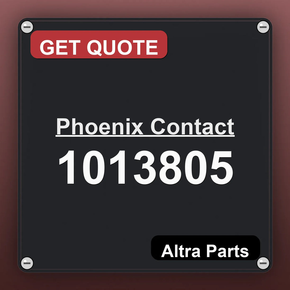 Phoenix Contact 1013805 industrial nameplate style image – Altra Parts. GET QUOTE.