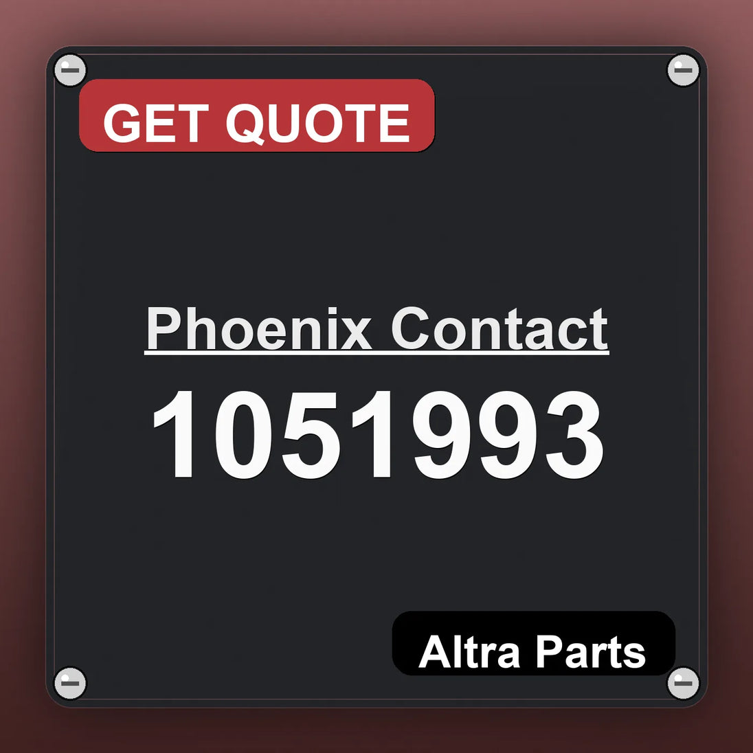 Phoenix Contact 1051993 industrial nameplate style image – Altra Parts. GET QUOTE.
