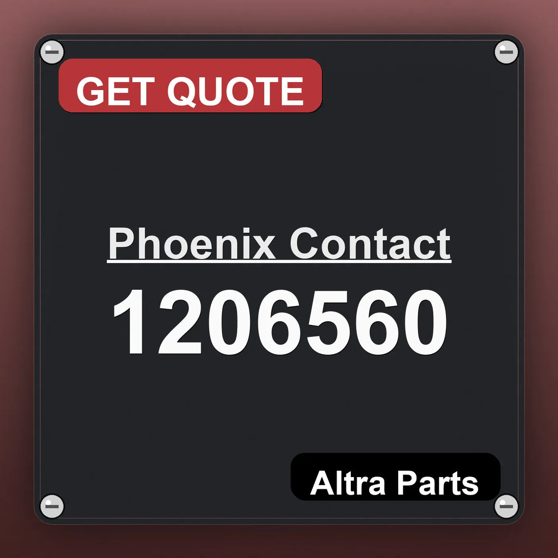 Phoenix Contact 1206560 industrial nameplate style image – Altra Parts. GET QUOTE.
