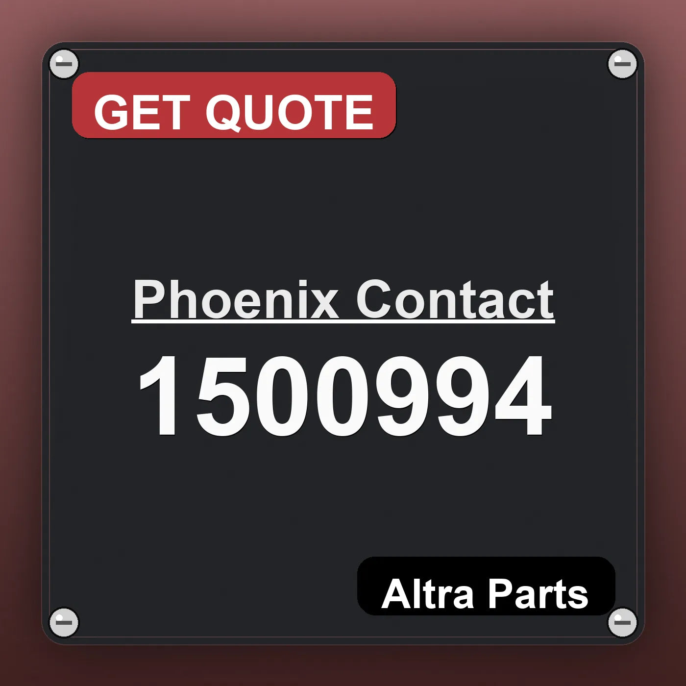 Phoenix Contact 1500994 industrial nameplate style image – Altra Parts. GET QUOTE.
