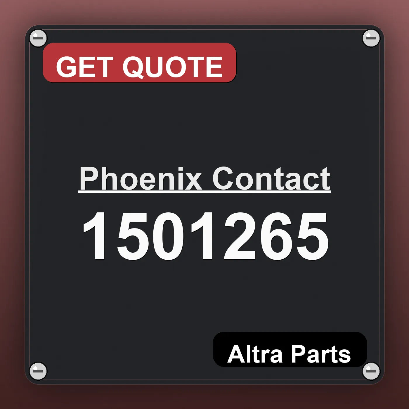 Phoenix Contact 1501265 industrial nameplate style image – Altra Parts. GET QUOTE.