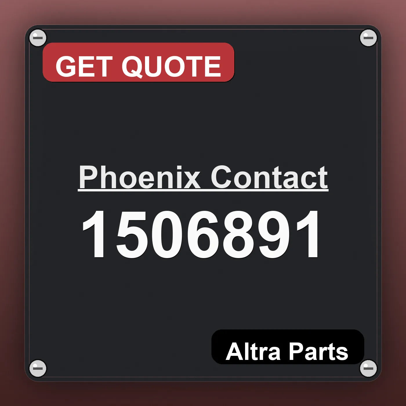 Phoenix Contact 1506891 industrial nameplate style image – Altra Parts. GET QUOTE.