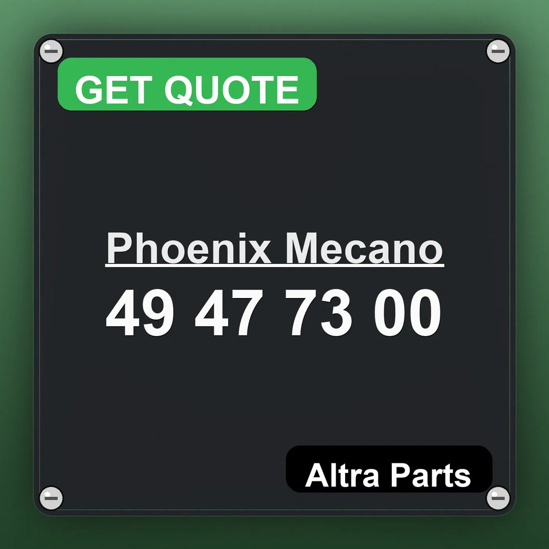 Phoenix Mecano 49 47 73 00 industrial nameplate style image – Altra Parts. GET QUOTE.