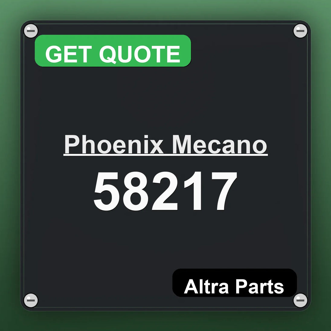 Phoenix Mecano 58217 industrial nameplate style image – Altra Parts. GET QUOTE.