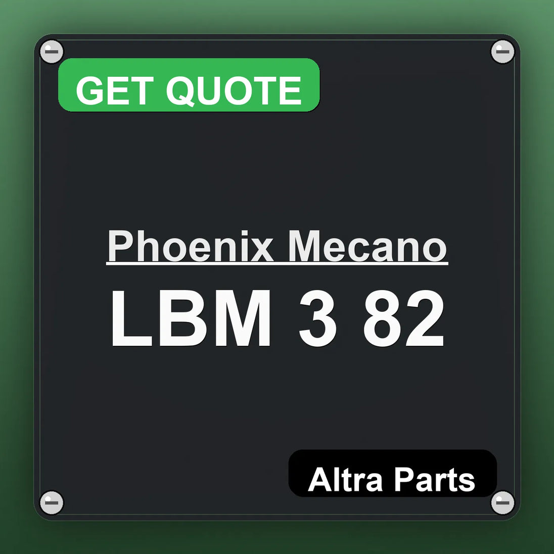 Phoenix Mecano LBM 3 82 industrial nameplate style image – Altra Parts. GET QUOTE.