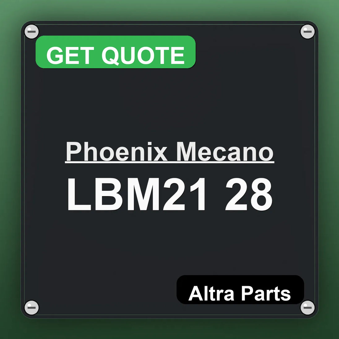 Phoenix Mecano LBM21 28 industrial nameplate style image – Altra Parts. GET QUOTE.