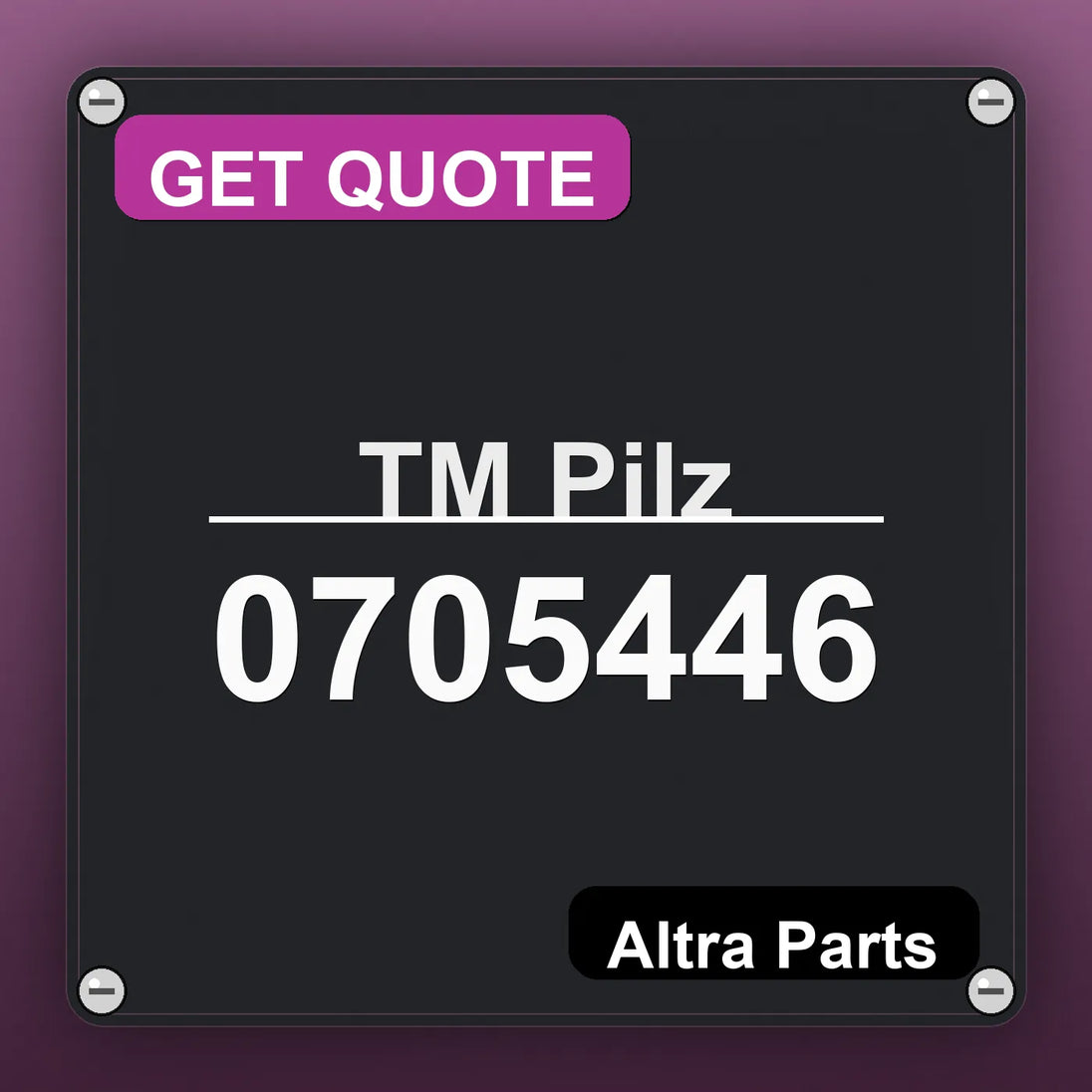 ТМ Pilz 0705446 industrial nameplate style image – Altra Parts. GET QUOTE.