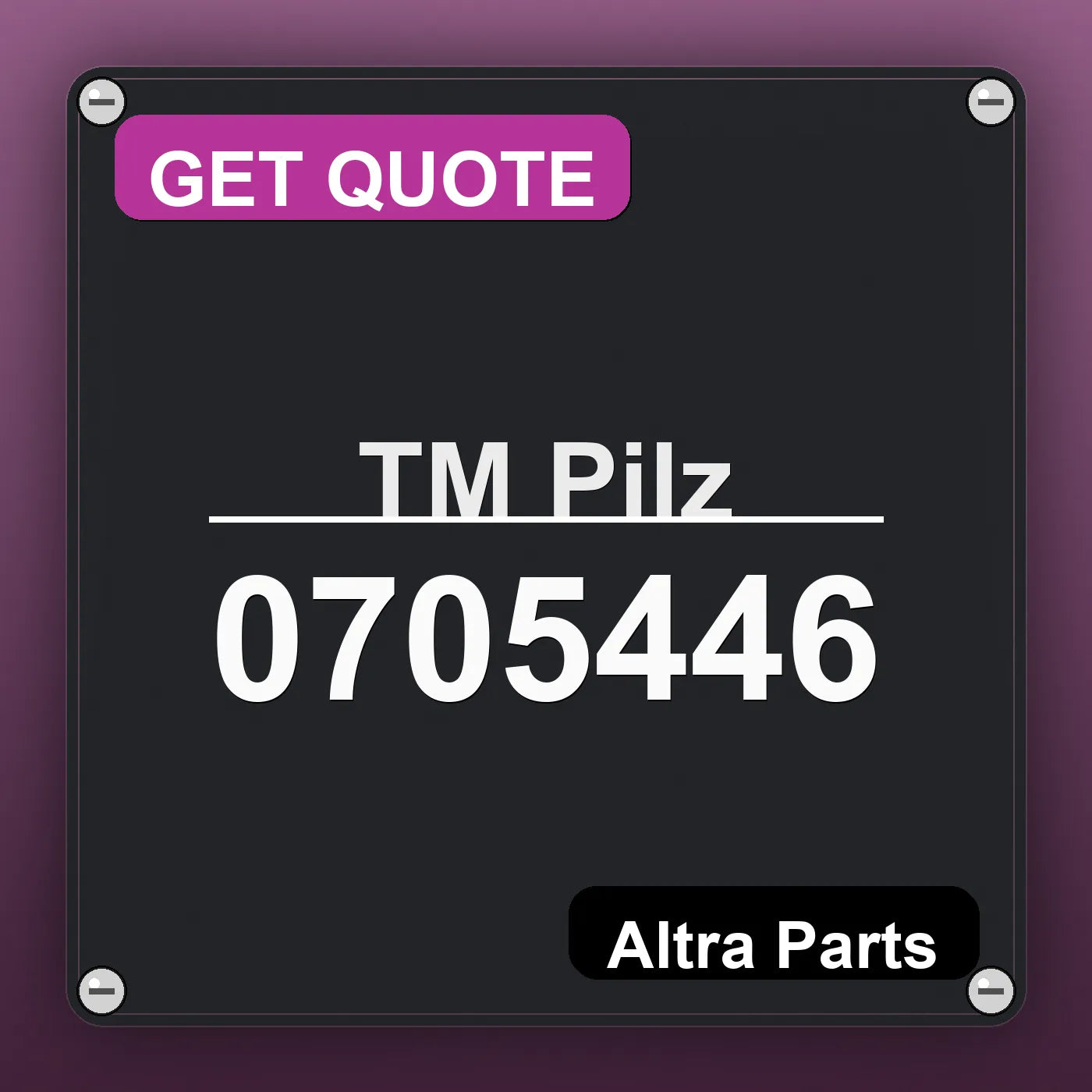 ТМ Pilz 0705446 industrial nameplate style image – Altra Parts. GET QUOTE.