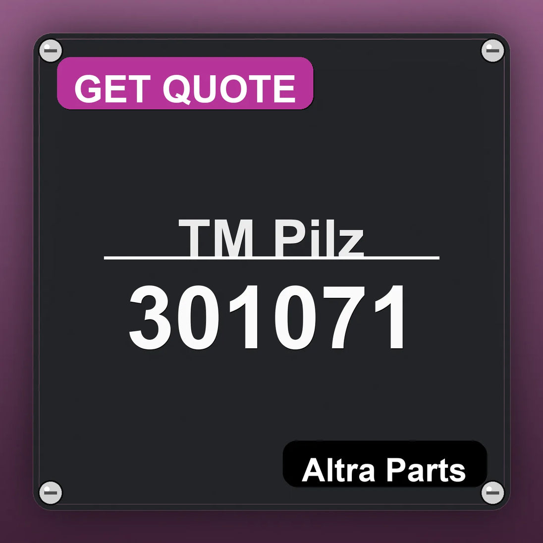 ТМ Pilz 301071 industrial nameplate style image – Altra Parts. GET QUOTE.