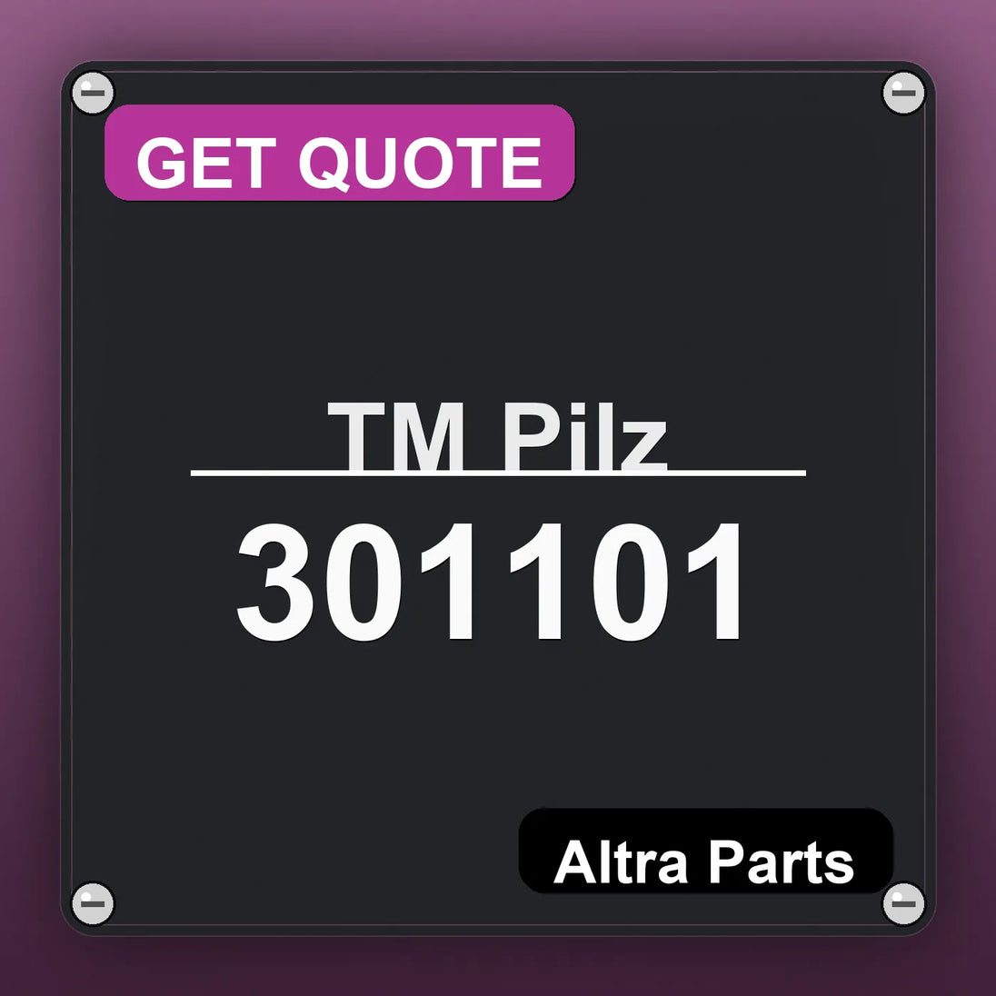 ТМ Pilz 301101 industrial nameplate style image – Altra Parts. GET QUOTE.