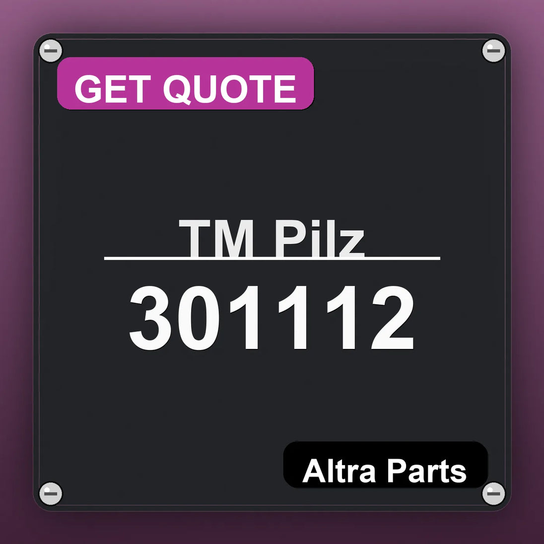 ТМ Pilz 301112 industrial nameplate style image – Altra Parts. GET QUOTE.