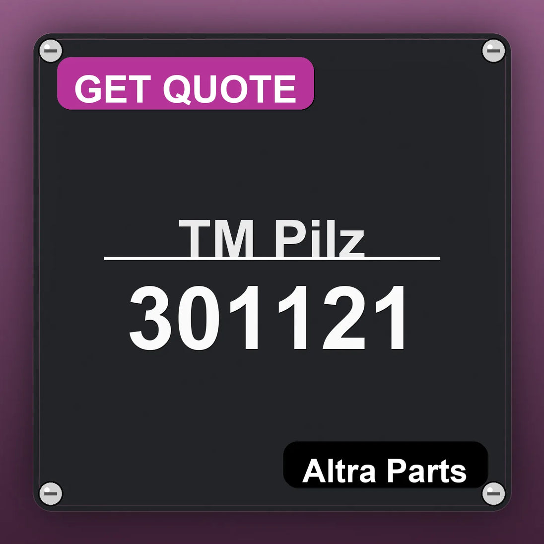 ТМ Pilz 301121 industrial nameplate style image – Altra Parts. GET QUOTE.