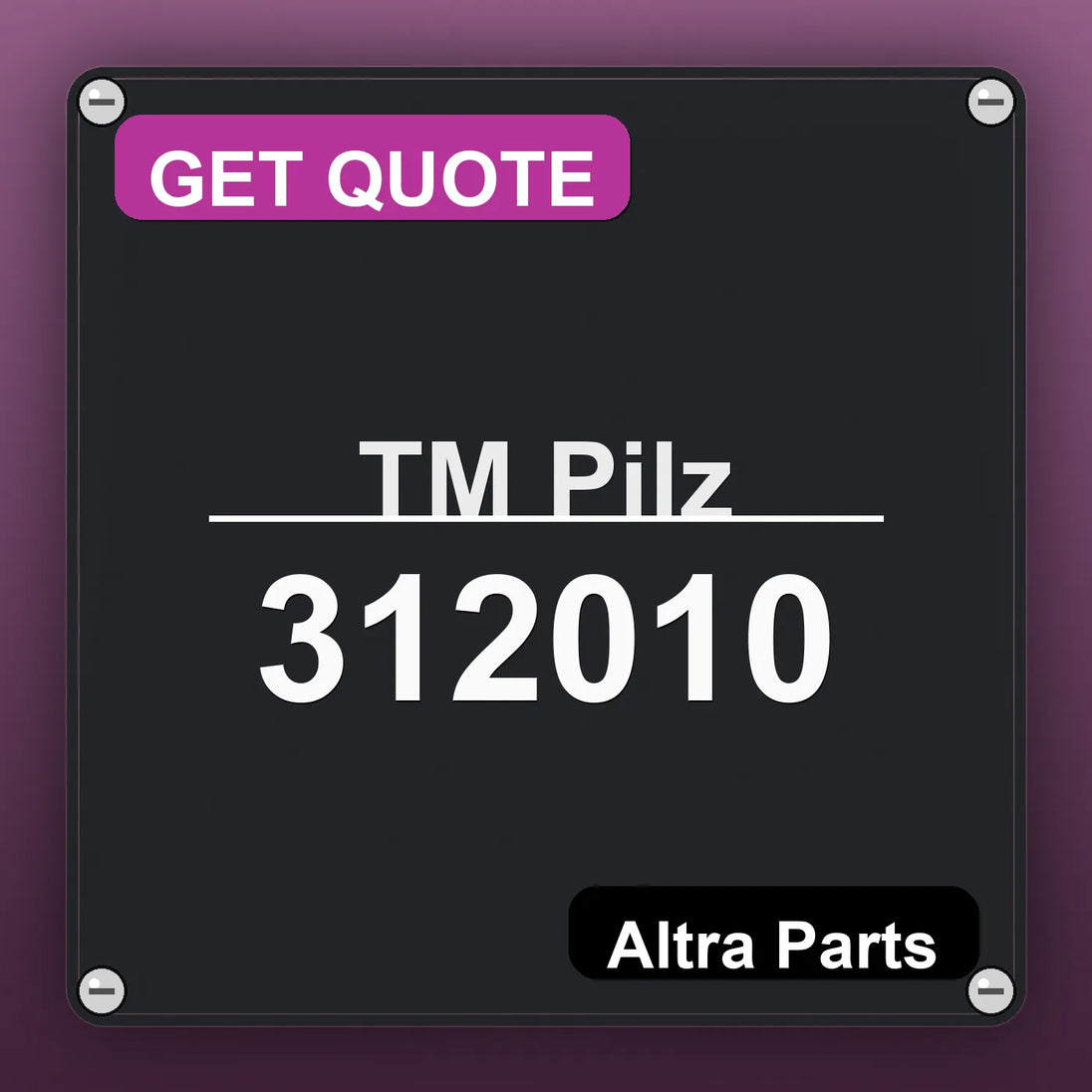 ТМ Pilz 312010 industrial nameplate style image – Altra Parts. GET QUOTE.