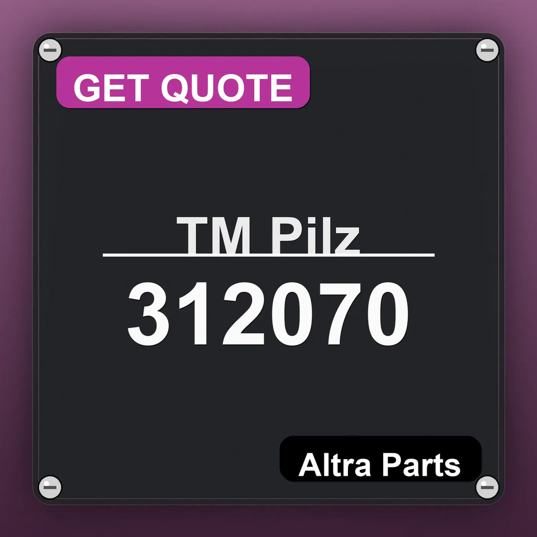 ТМ Pilz 312070 industrial nameplate style image – Altra Parts. GET QUOTE.