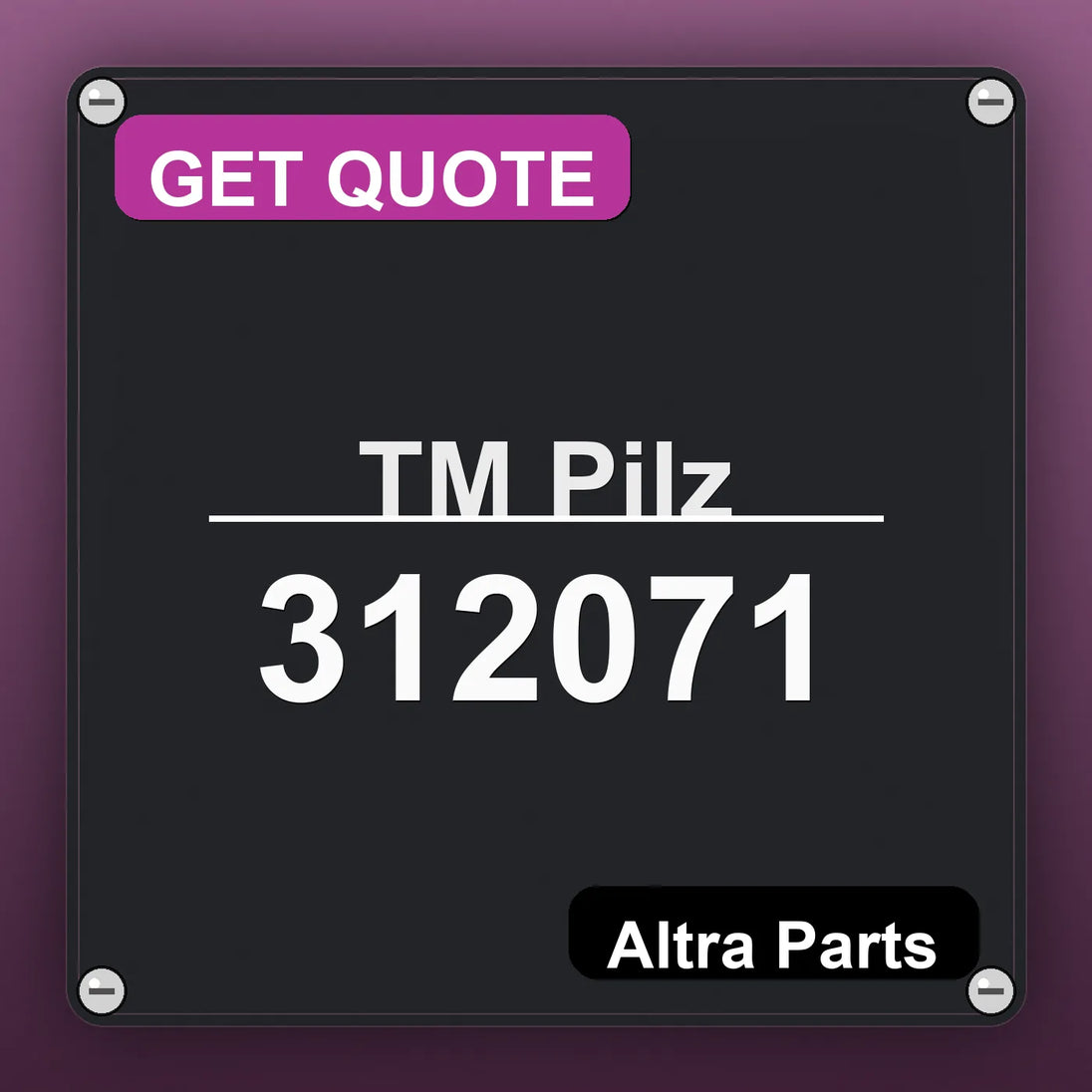 ТМ Pilz 312071 industrial nameplate style image – Altra Parts. GET QUOTE.