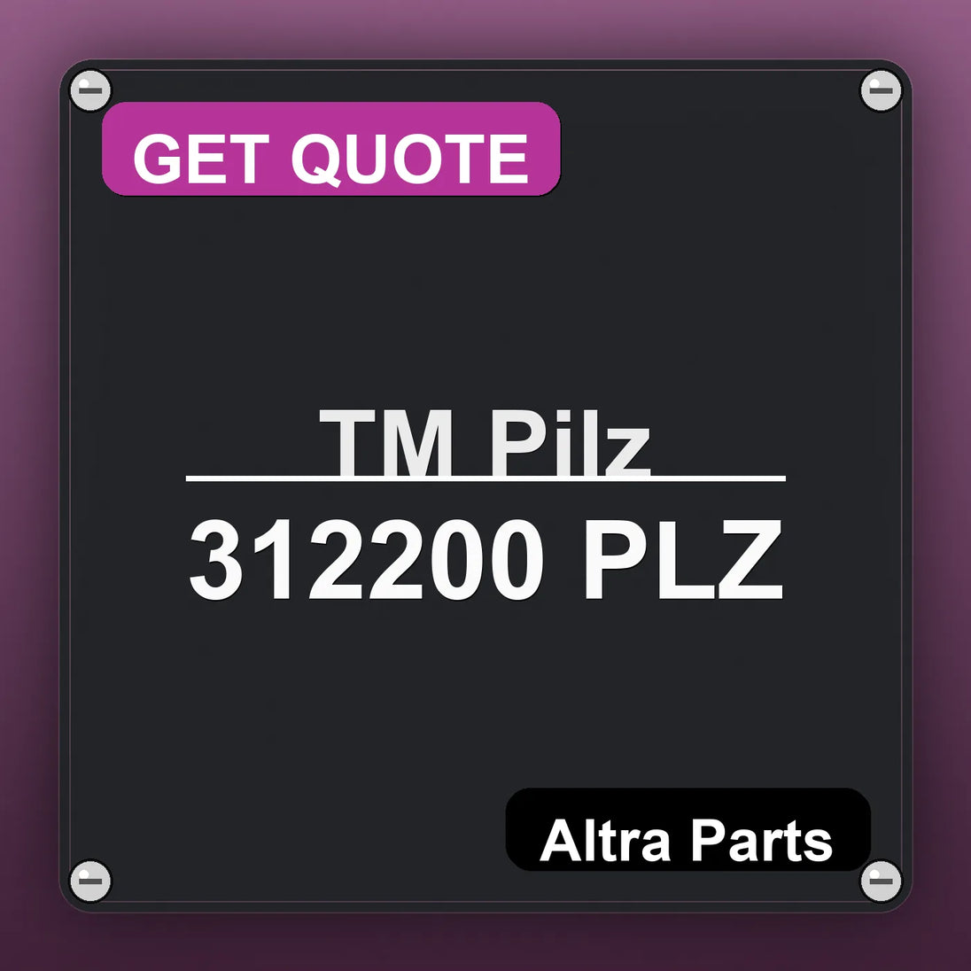 ТМ Pilz 312200 PLZ industrial nameplate style image – Altra Parts. GET QUOTE.