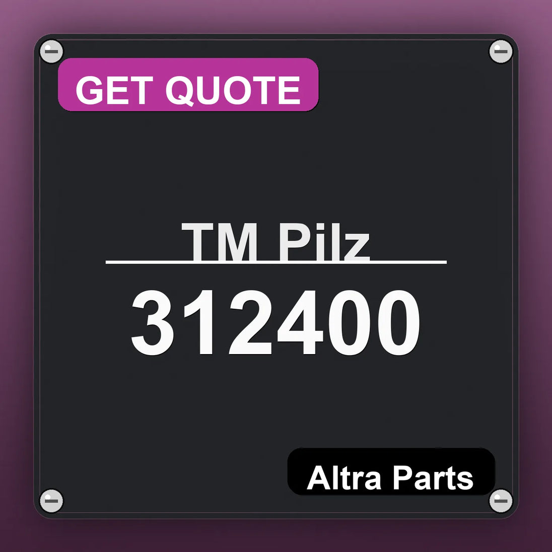 ТМ Pilz 312400 industrial nameplate style image – Altra Parts. GET QUOTE.