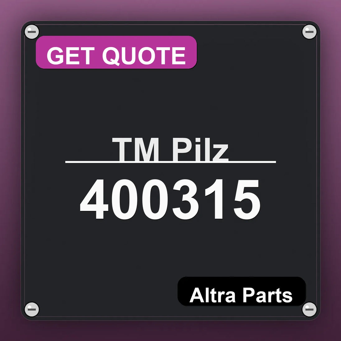 ТМ Pilz 400315 industrial nameplate style image – Altra Parts. GET QUOTE.